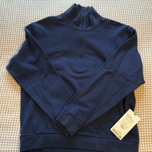NWT - Lululemon Men’s Navy French Terry oversized half zip sweatshirt